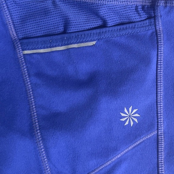 Athleta Sonar Crop Capri Legging Women XS 63291 Blue Running Workout Pockets EUC - Picture 4 of 8